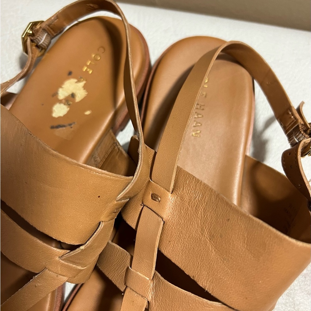 Cole Haan Finley Grand Brown Leather Sandal Size 8 Strappy - Picture 4 of 8